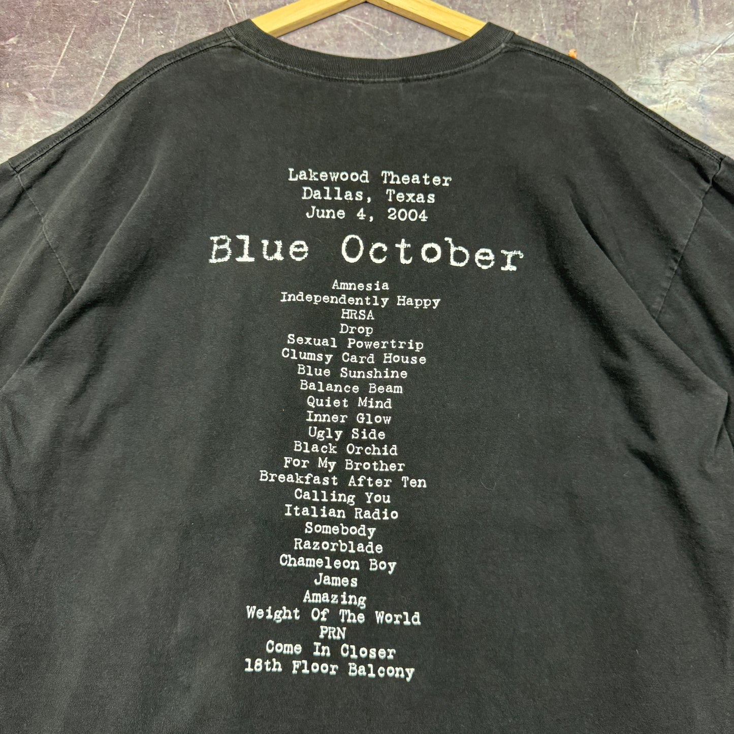 Early 00s Faded Black Argue With A Tree Blue October Art Graphic Shirt XL 0906