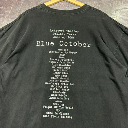 Early 00s Faded Black Argue With A Tree Blue October Art Graphic Shirt XL 0906