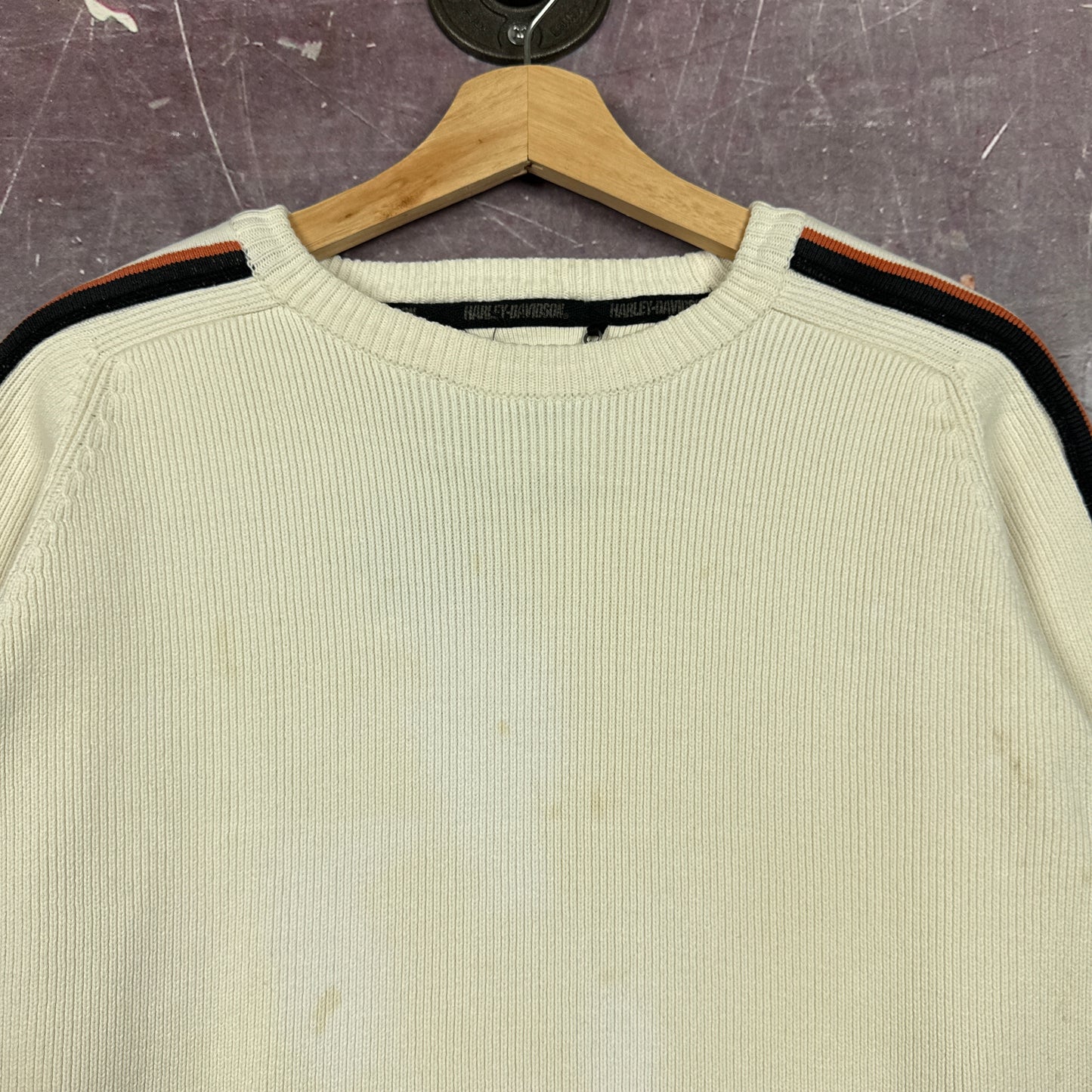 90s Off White Harley Davidson Knit Sweater 3071