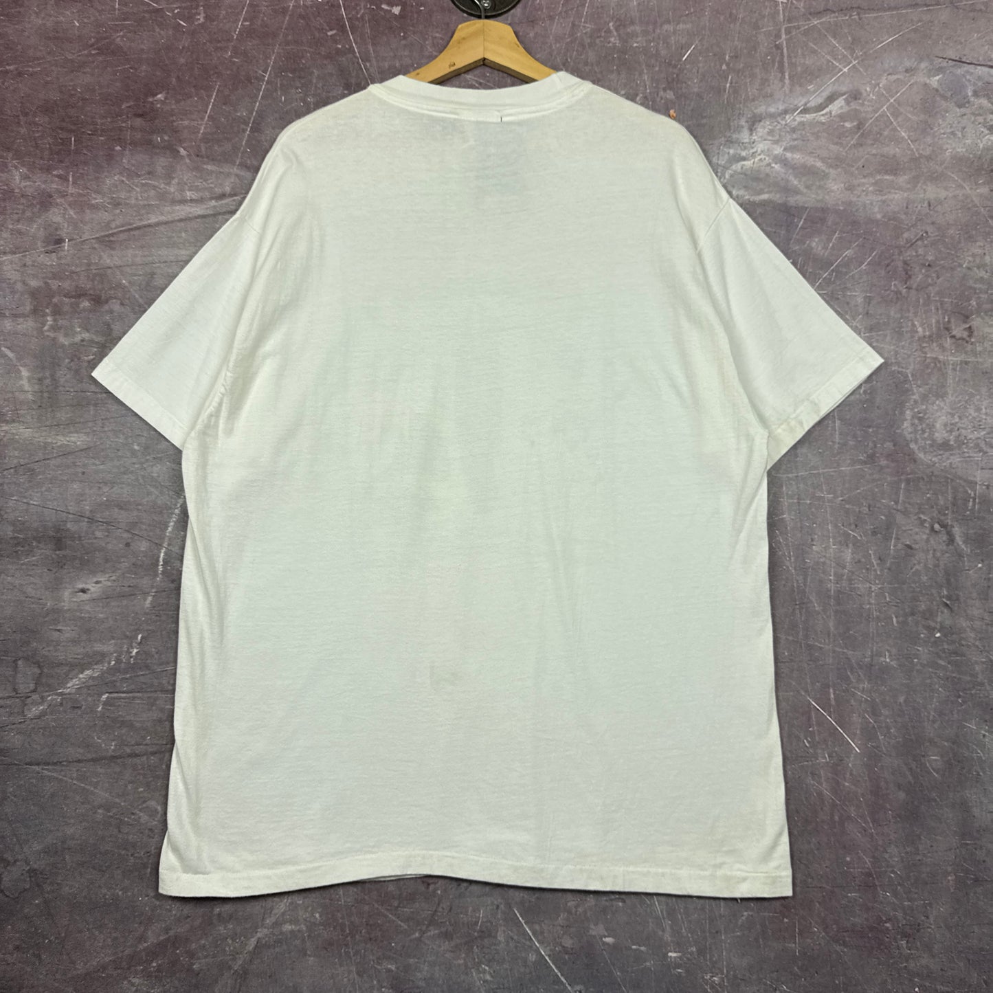 90s White Columbia Double Disc Records Music On Both Sides Graphic Shirt XL 2866