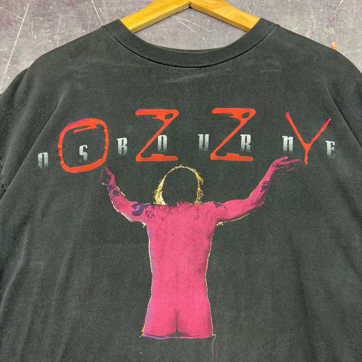 90s Faded Black Ozzy Osbourne No Crap Rock & Roll Graphic Shirt XL 0916