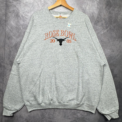 2005 Grey Rose Bowl Texas Longhorns Crewneck Sweatshirt 4394