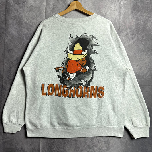 90s Grey Nutmeg Texas Longhorns Breakthrough Crewneck Sweatshirt 4442