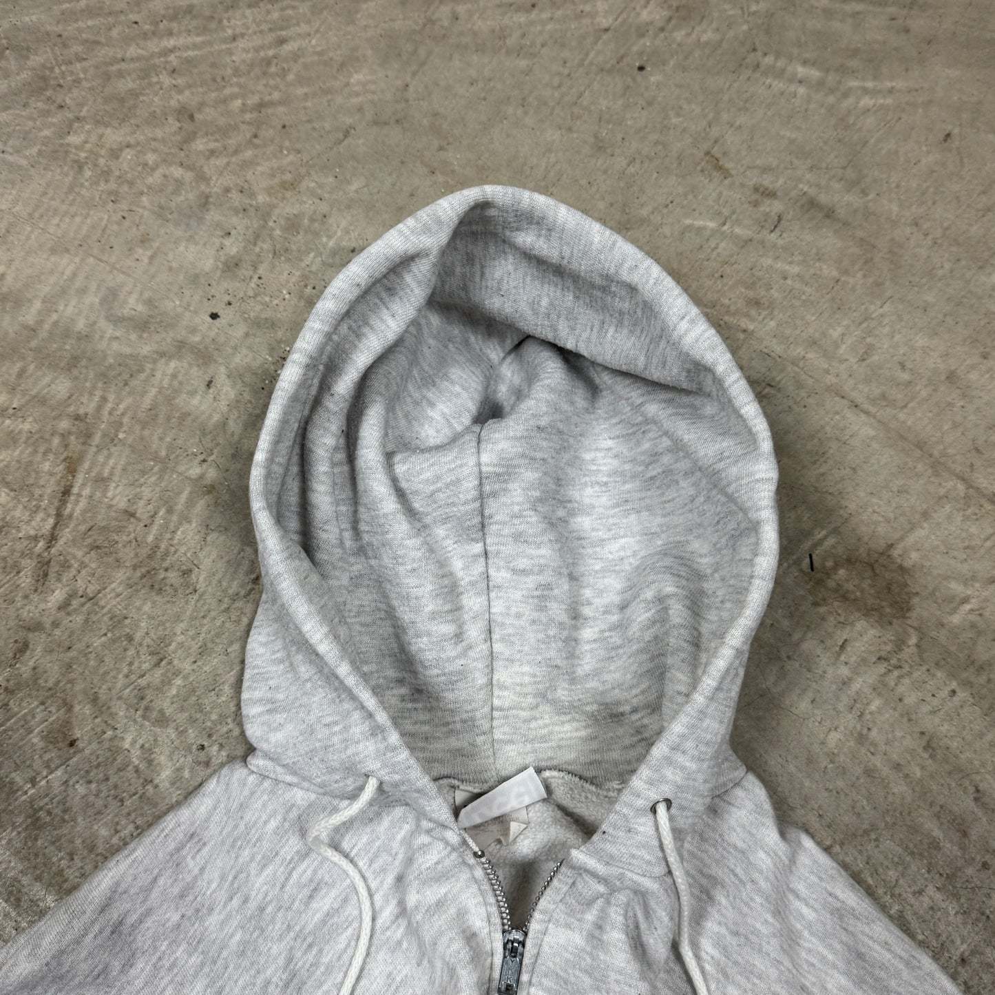 90s Light Gray Lee Blank Essential Zip Up Hoodie MT AU52