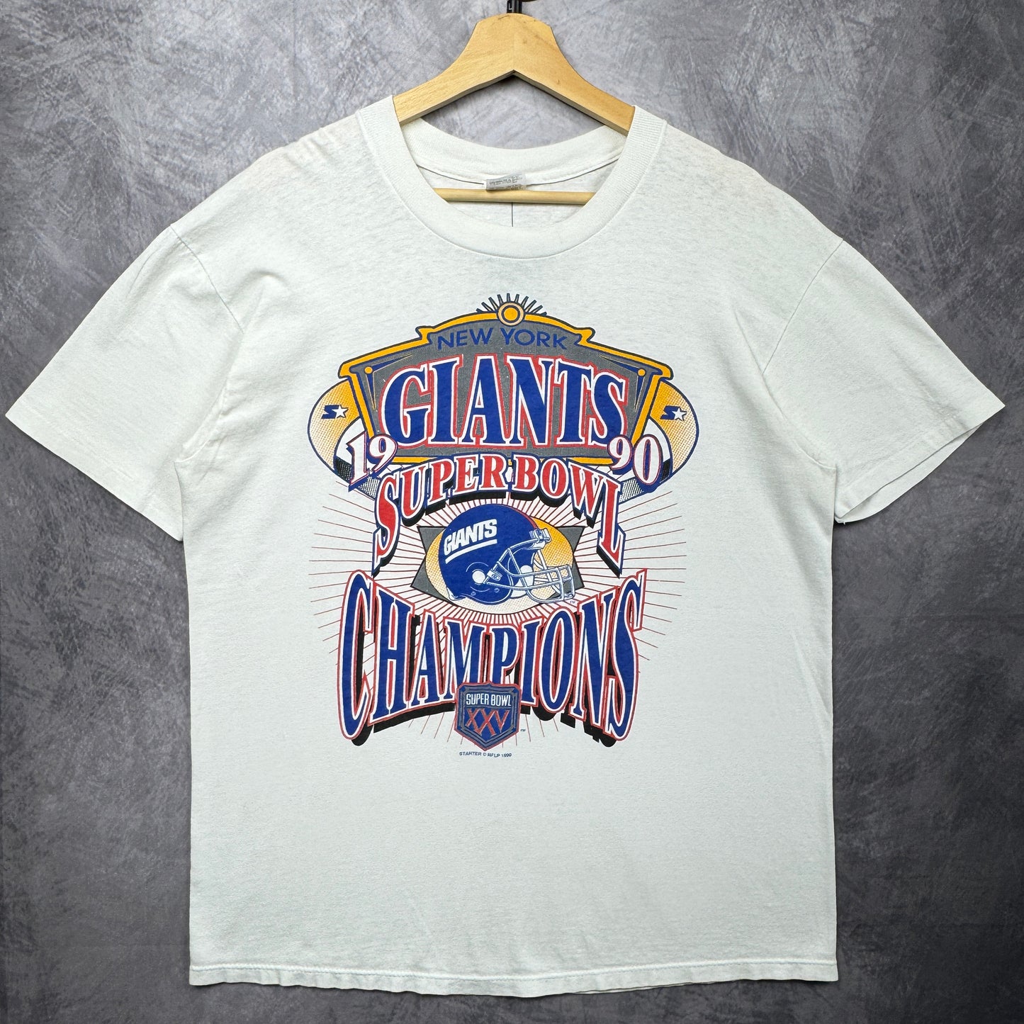 1990 White New York Giants Superbowl XXV Shirt 4252