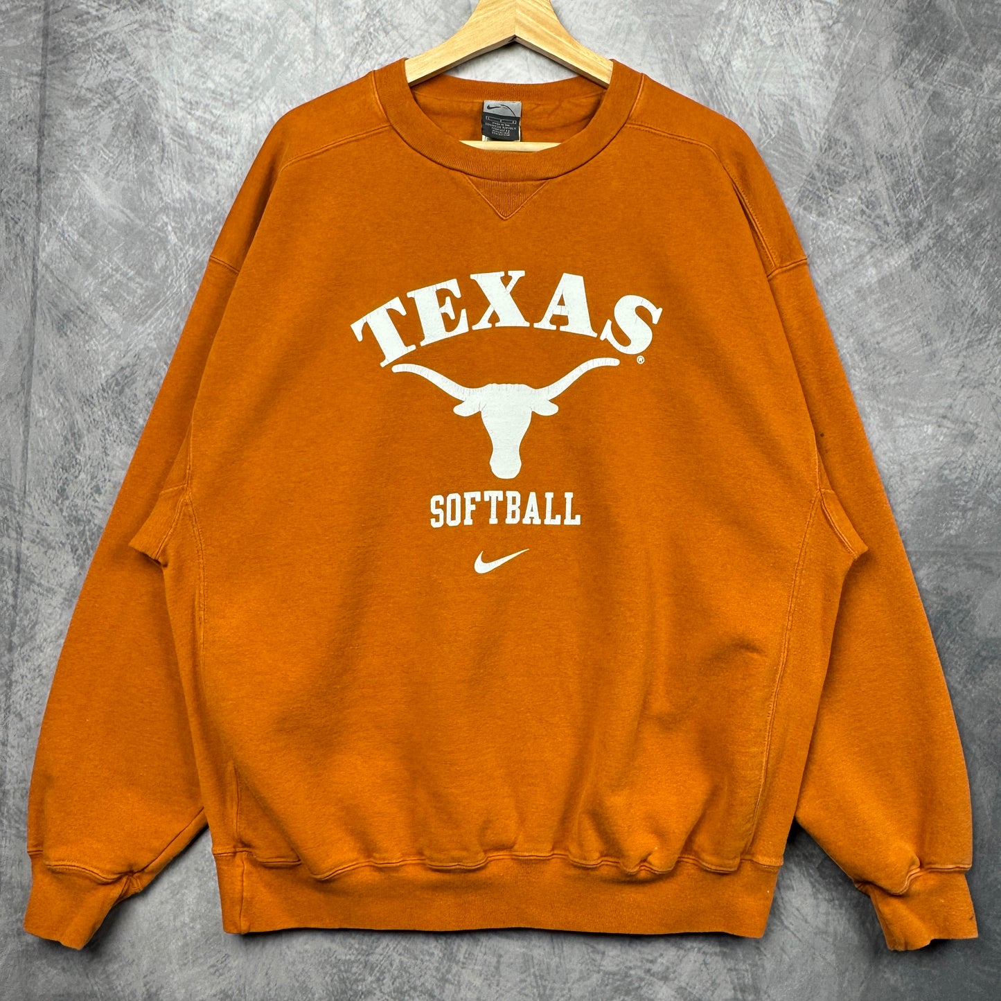 00s Orange Texas Longhorns Softball Nike Team Issue Crewneck Sweatshirt 4396
