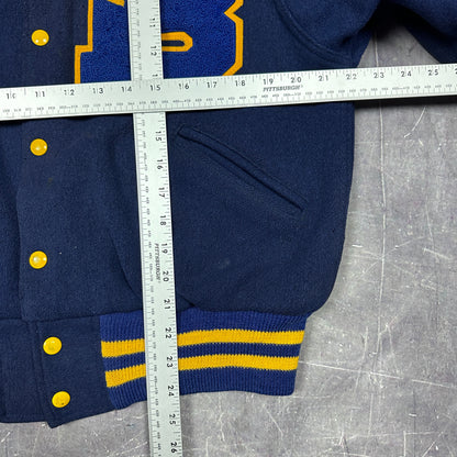1954 Blue Football Wool Letterman Varsity Jacket M W46