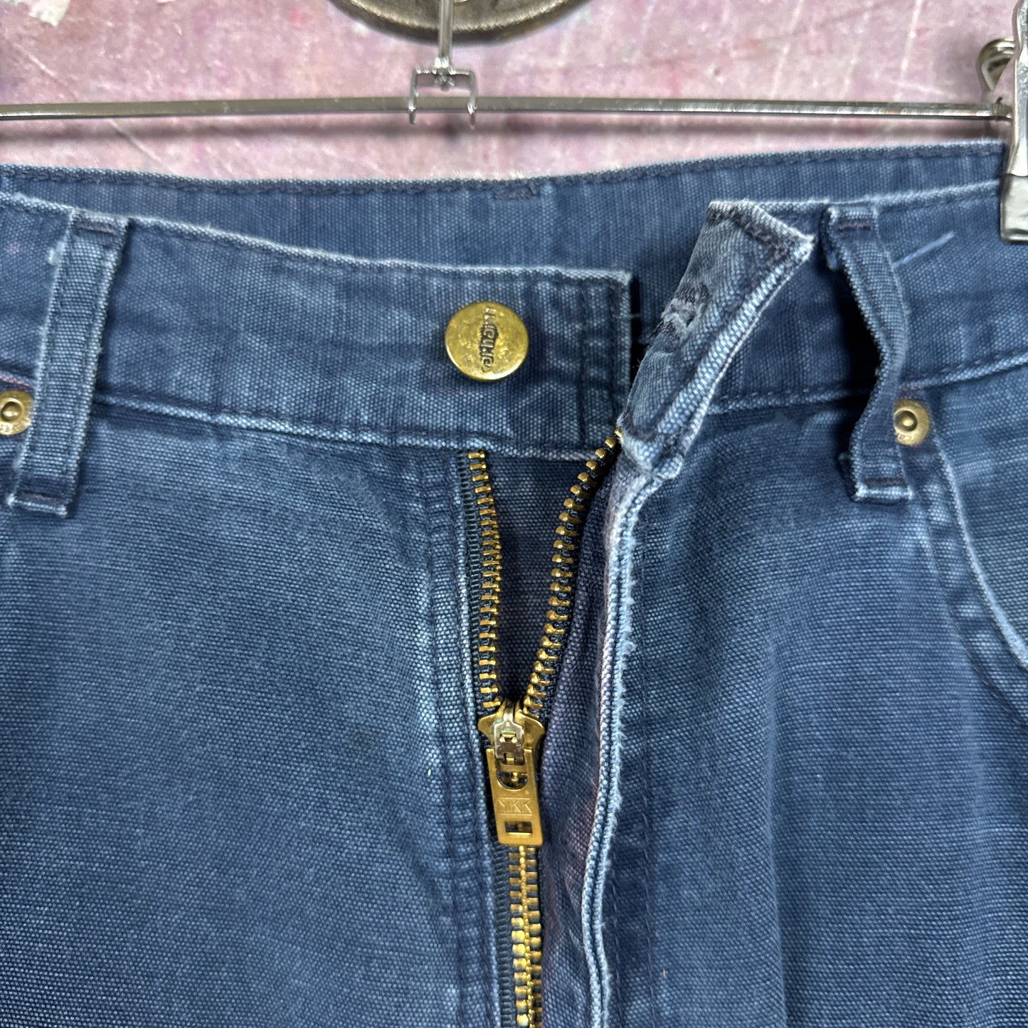 90s Navy Blue Carhartt Baggy Carpenter Work Shorts 30x10 BA83