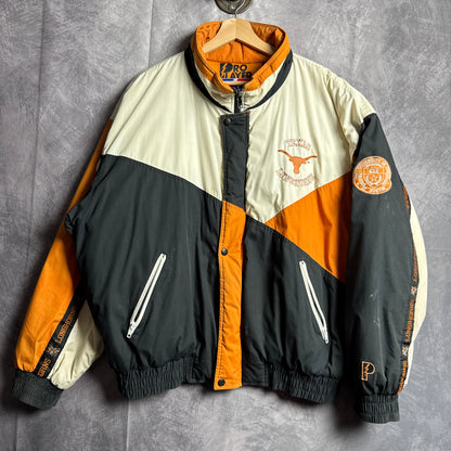 90s Multi Color Texas Longhorns Pro Player Puffer Jacket 4453
