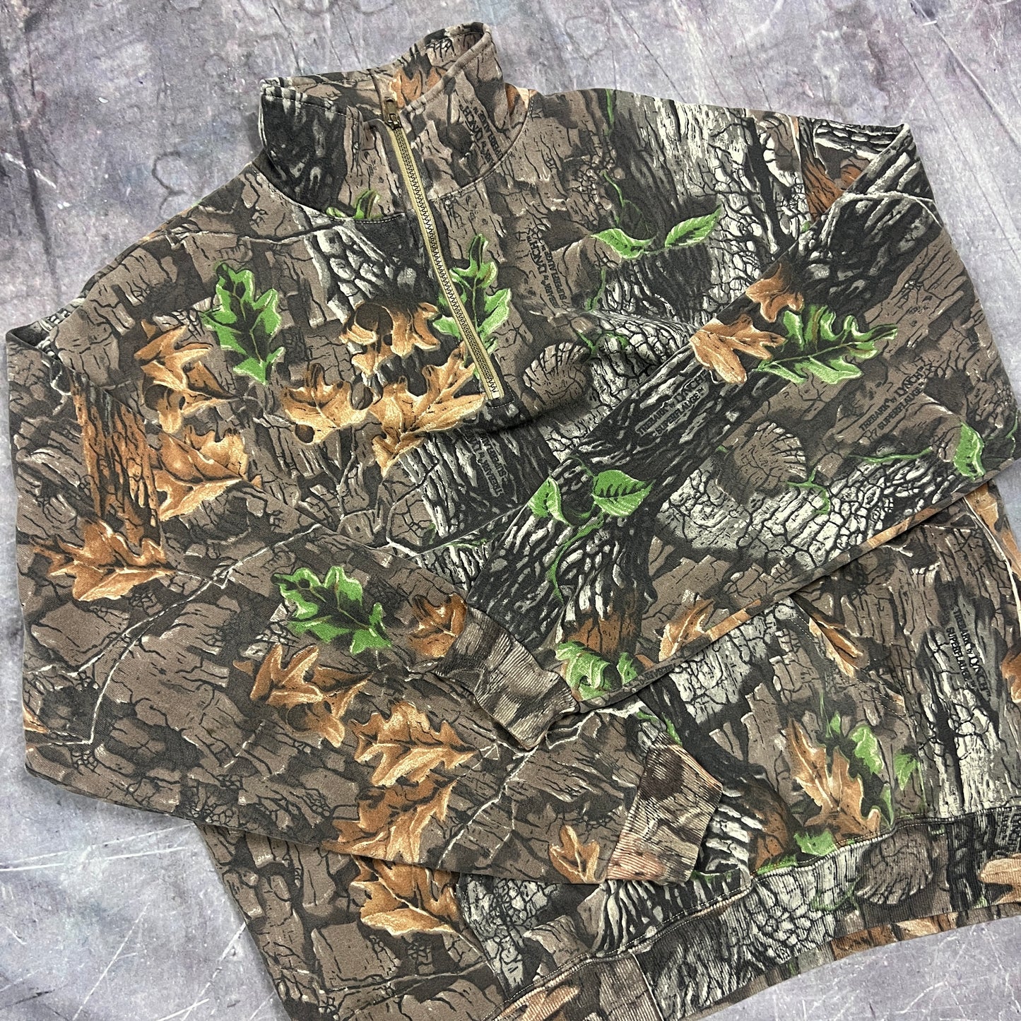 90s RealTree Camo Jerzees Quarter Zip Sweatshirt XL AQ74