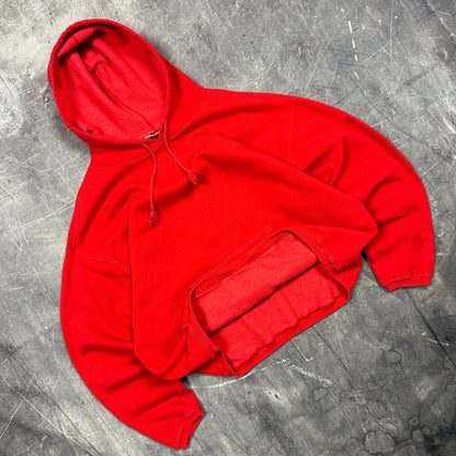 90s Red Marlboro Blank Essential Logo Hoodie Boxy L N04