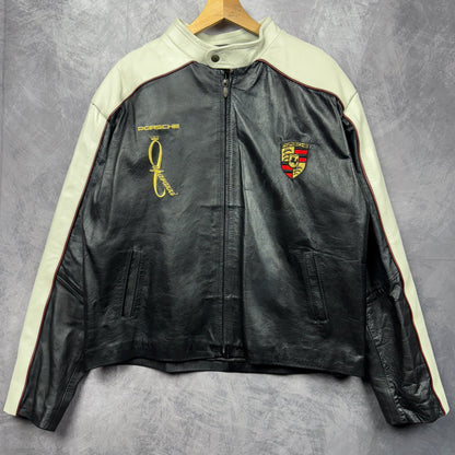 90s Black Porsche Leather Jacket 4031