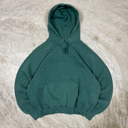 70s/80s Green Healthknit Blank Essential Hoodie Boxy L BC78