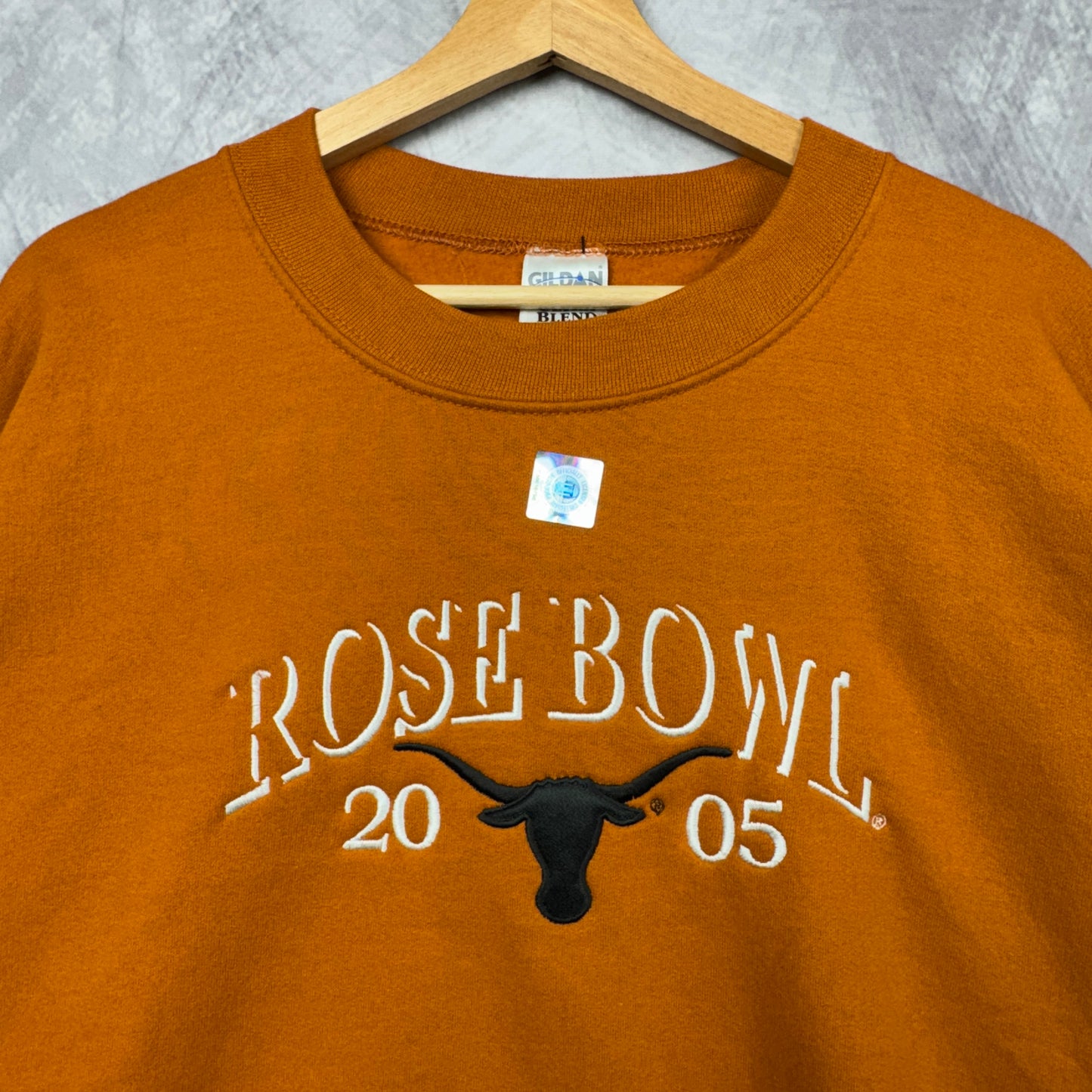 2005 Orange Rose Bowl Texas Longhorns Crewneck Sweatshirt 4363