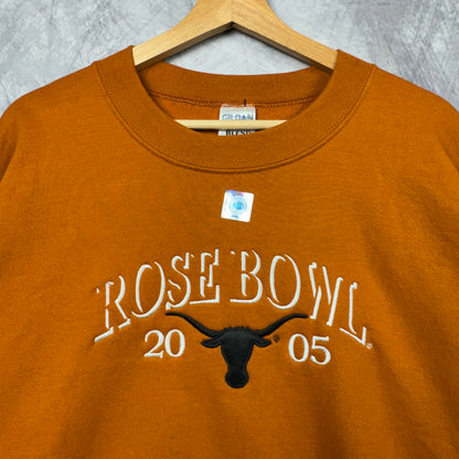 2005 Orange Rose Bowl Texas Longhorns Crewneck Sweatshirt 4363