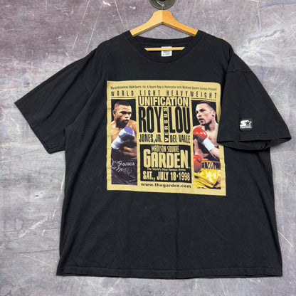 1998 Black Roy Jones Jr. Lou Del Valle Madison Square Garden Boxing Graphic Shirt XL 0925