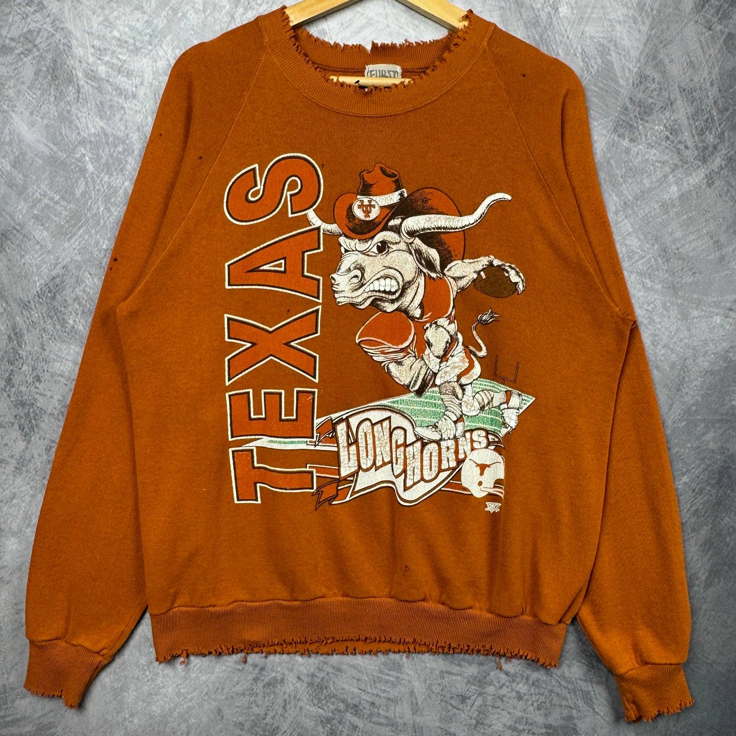 70s Orange Texas Longhorns Crewneck Sweatshirt 4379