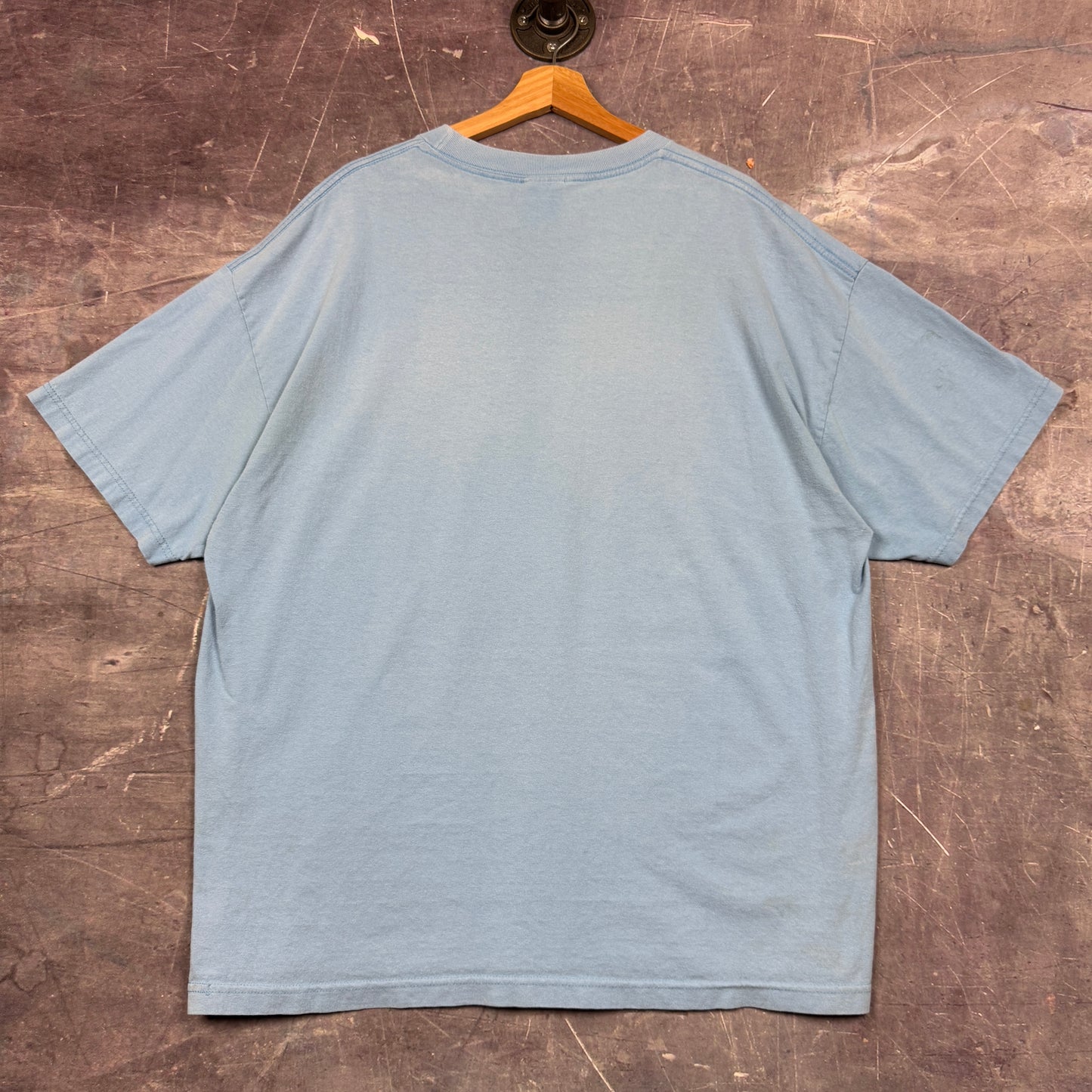 Early 00s Baby Blue Nike Spellout Logo Essential Graphic Shirt XL 0999