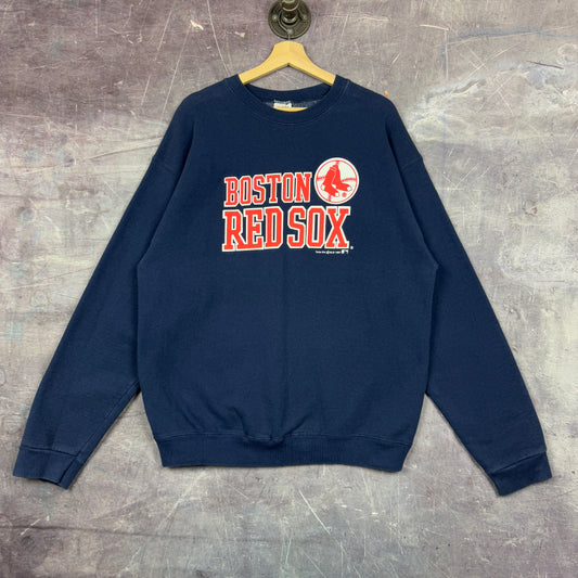 1997 Navy Blue Boston Red Sox Baseball Graphic Crewneck Sweatshirt L 1224