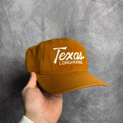 80s Texas Longhorns Sports Specialties Single Line Script Snapback Hat 4633