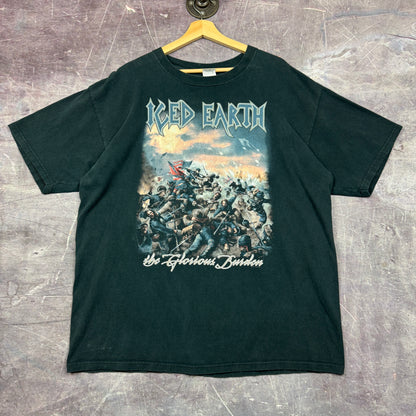 00s Black Iced Earth Band The Glorious Burden Graphic Shirt XL 0871