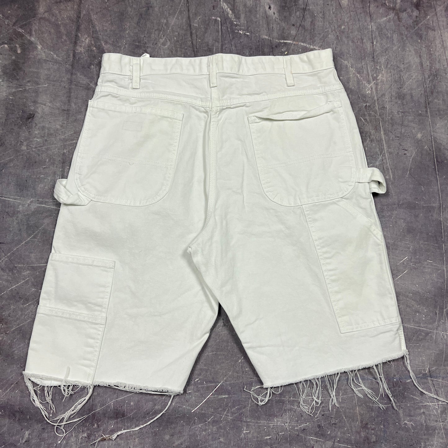 Early 00s White Dickies Painter Baggy Carpenter Work Shorts 35x11 AY18