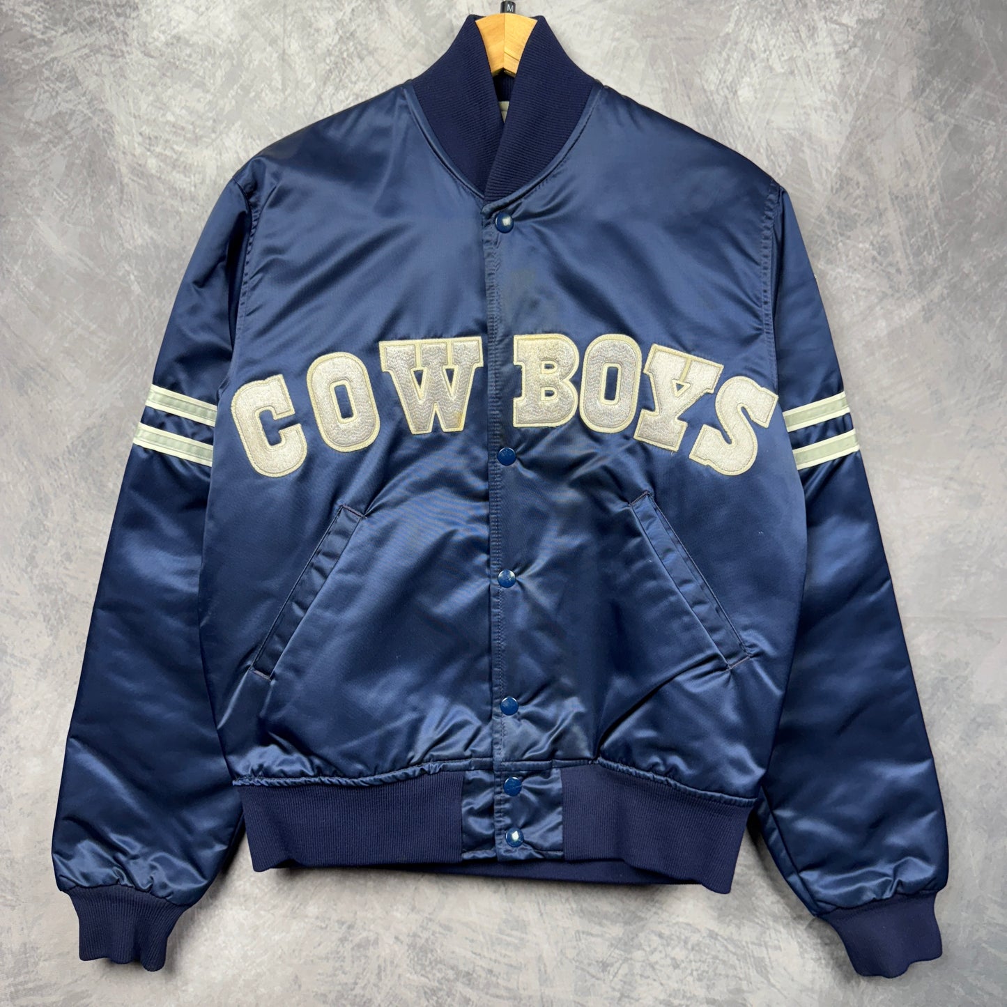 80s Blue Dallas Cowboys Starter Satin Jacket 4084