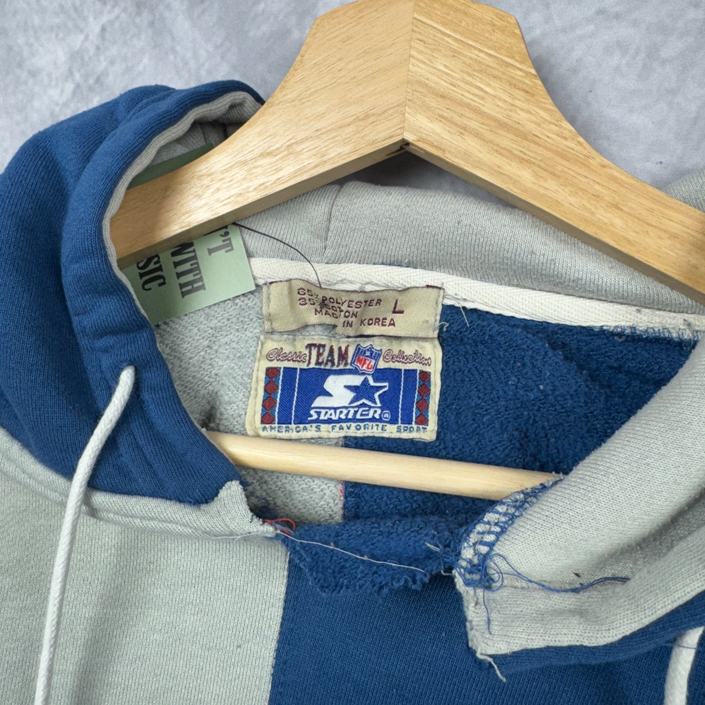 90sGrey Blue Dallas Cowboys Hoodie 4124