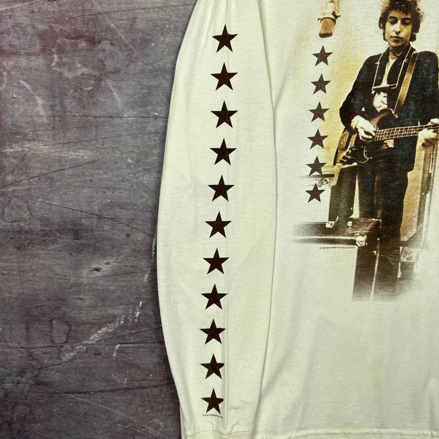 90s White Bob Dylan Star Sleeve Graphic Long Sleeve Shirt XL 2925