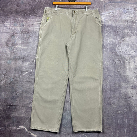 00s Light Grey Carhartt Carpenter Baggy Work Pants 38x31 0422