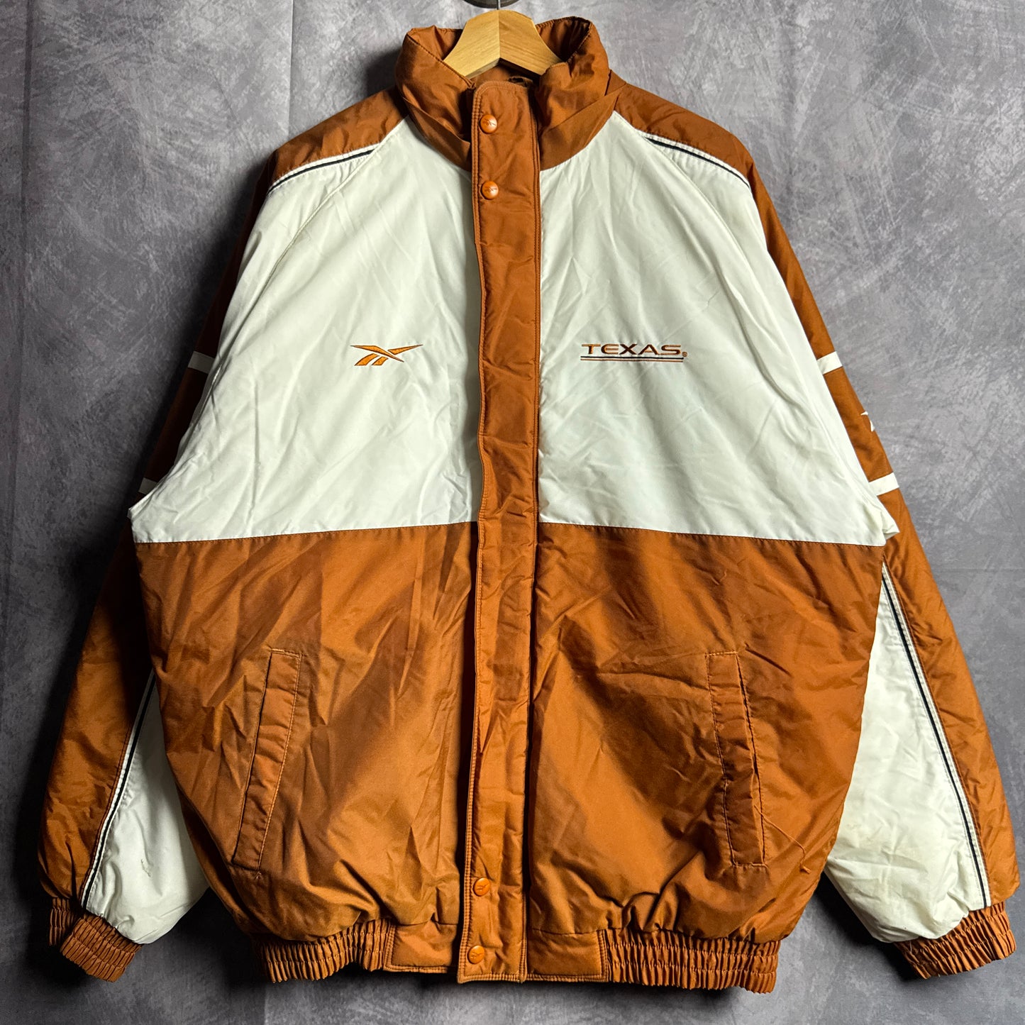 90s Orange White Texas Longhorns Reebok Puffer Jacket 4583