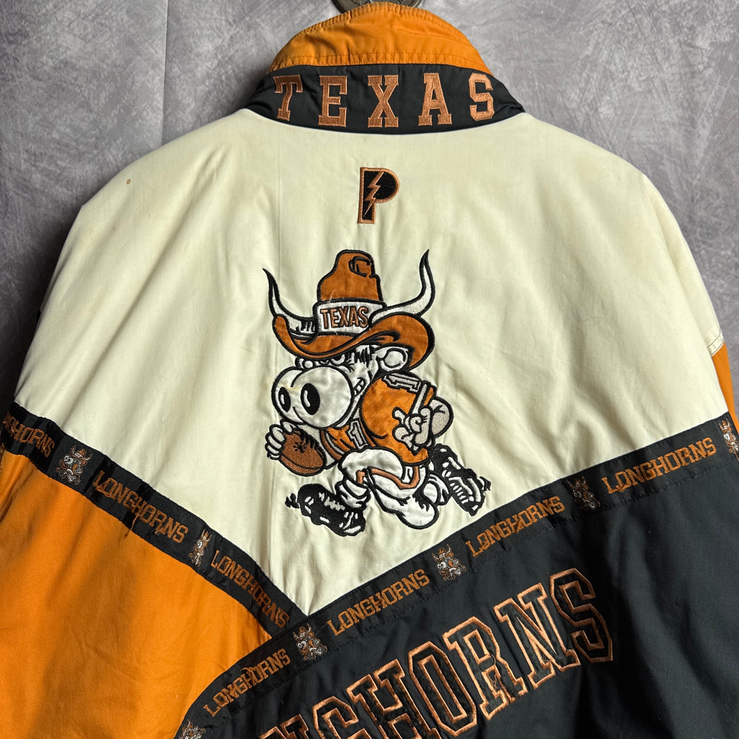 90s Multi Color Texas Longhorns Pro Player Puffer Jacket 4453
