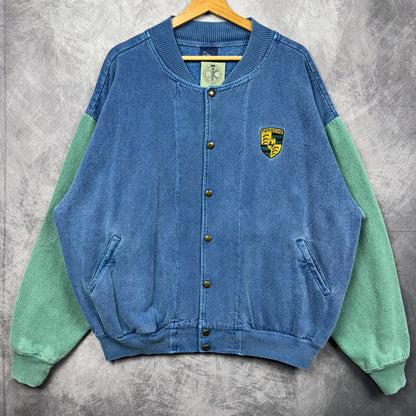 90s Blue Porsche Bomber Jacket 4003
