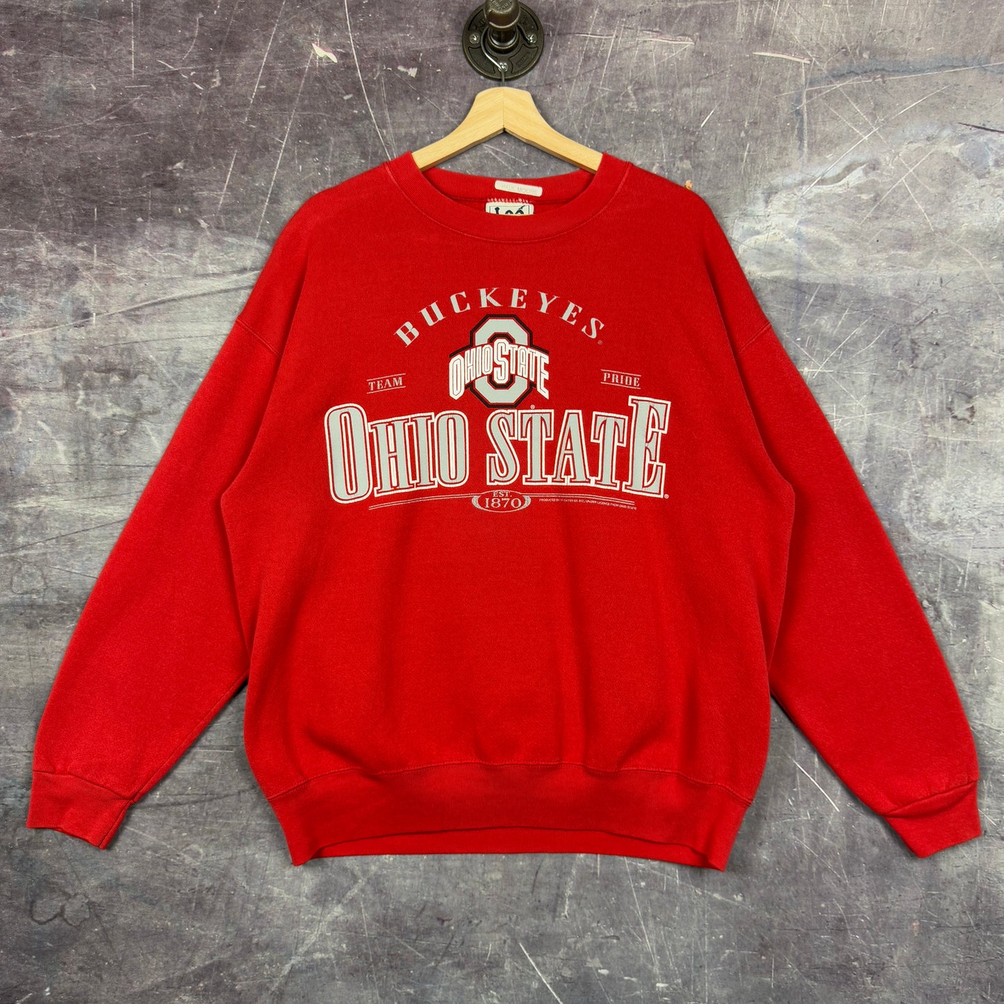 90s Red Ohio State Buckeyes Graphic Crewneck Sweatshirt L 1194