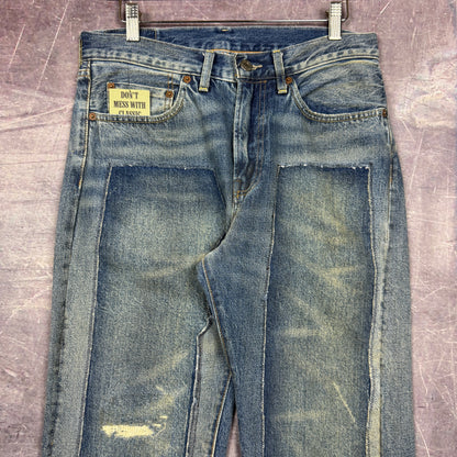 Early 00s Dark Wash Repaired Patwork Redline Selvedge LCV Levi's 501Z XX Denim Jeans 30x30 0811