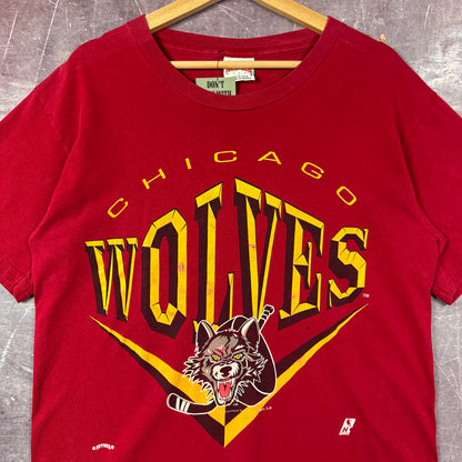90s Red Chicago Wolves Shirt 3254
