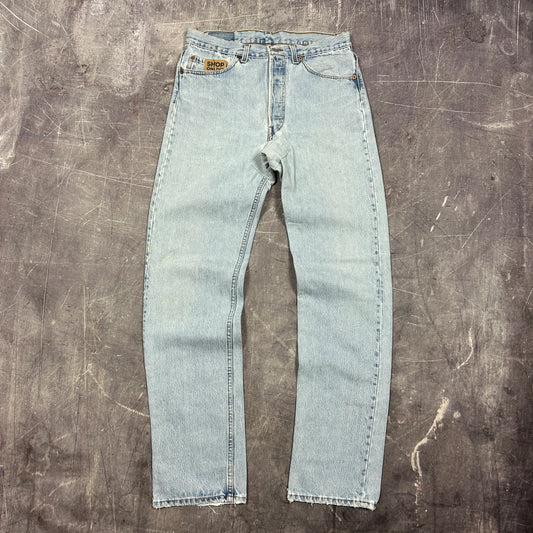 90s Light Wash Repaired Levi's 501 Jeans 31x33 W63