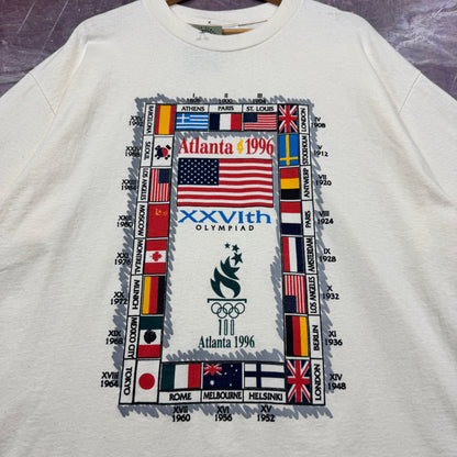 1996 White Atlanta Olympics Flag Shirt 3442