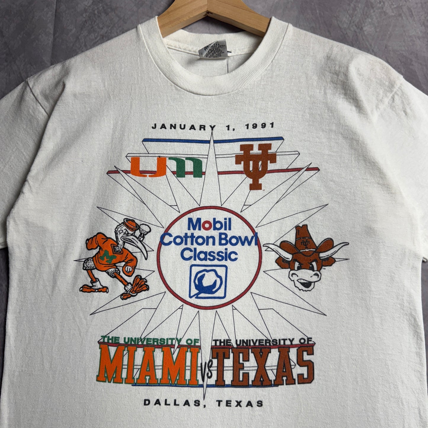 1991 White Texas Longhorns Cotton Bowl Shirt 4600