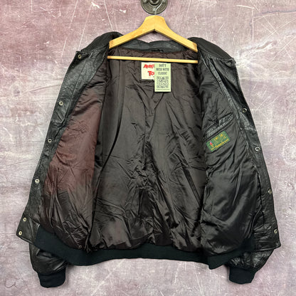 1996 Black Atlanta Olympics Flag Leather Jacket 3470