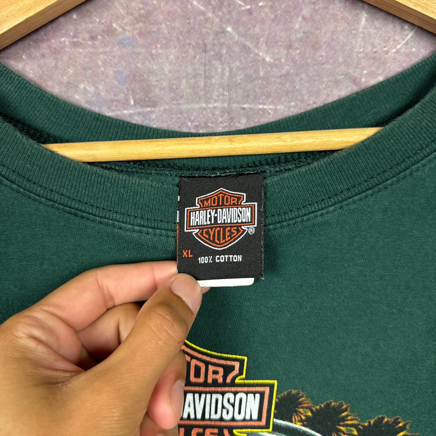 90s Green Harley Davidson Shirt 3114