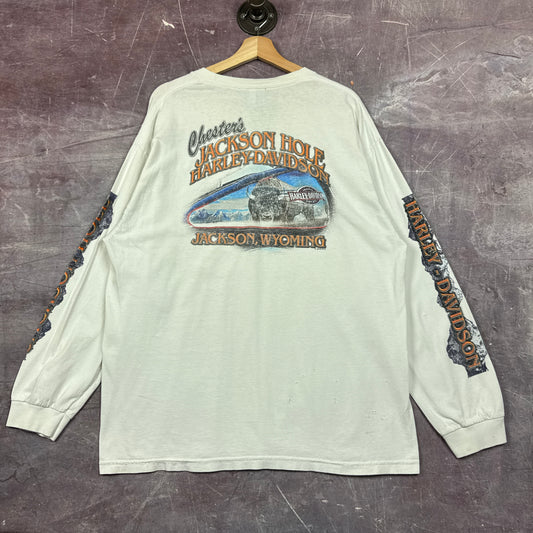 00s White Harley Davidson Long Sleeve Shirt 3111