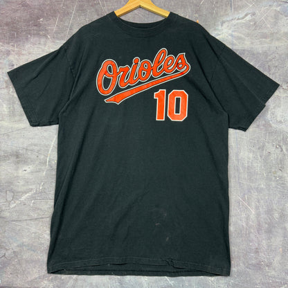 Early 00s Black Baltimore Orioles Miguel Tejada 10 Baseball Graphic Shirt XL 0920