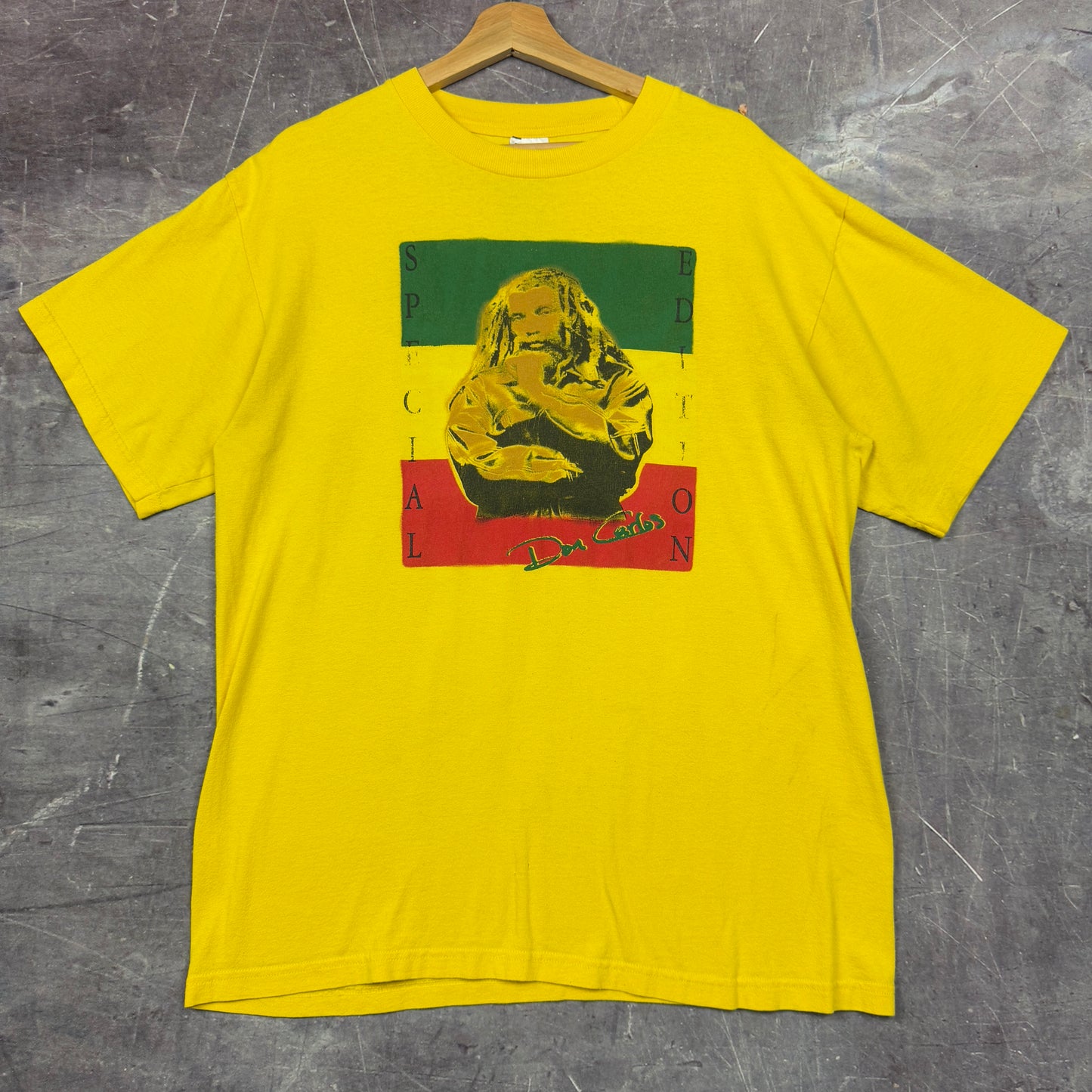 90s Yellow Don Carlos Reggae Special Edition Graphic Shirt L 0957