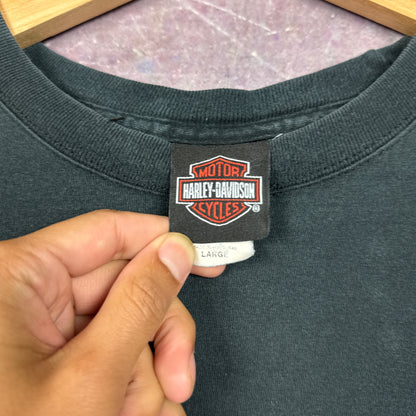 00s Navy Blue Harley Davidson Long Sleeve Shirt 3058