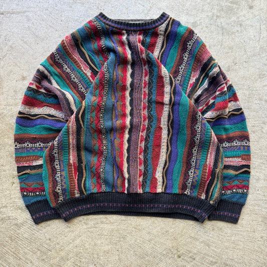 90s Multicolor 3D Knit Coogi Style Idea Uomo Italty Sweater M 0597