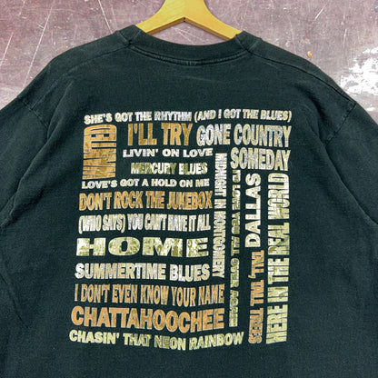 90s Faded Black Alan Jackson She's Got The Rhythm (And I Got The Blues) Graphic Shirt XL 2886