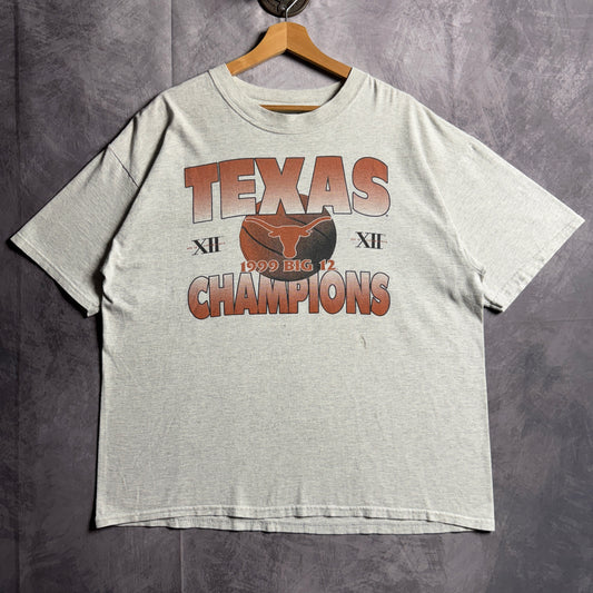 1999 Grey Texas Longhorns Basketball Big 12 Champions Shirt 4537