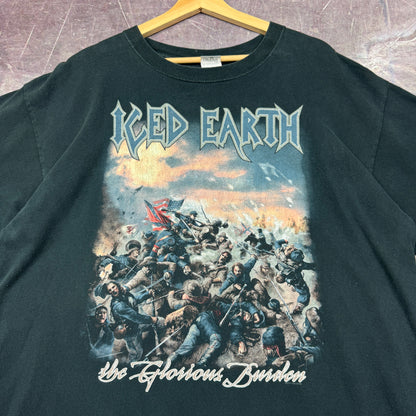 00s Black Iced Earth Band The Glorious Burden Graphic Shirt XL 0871