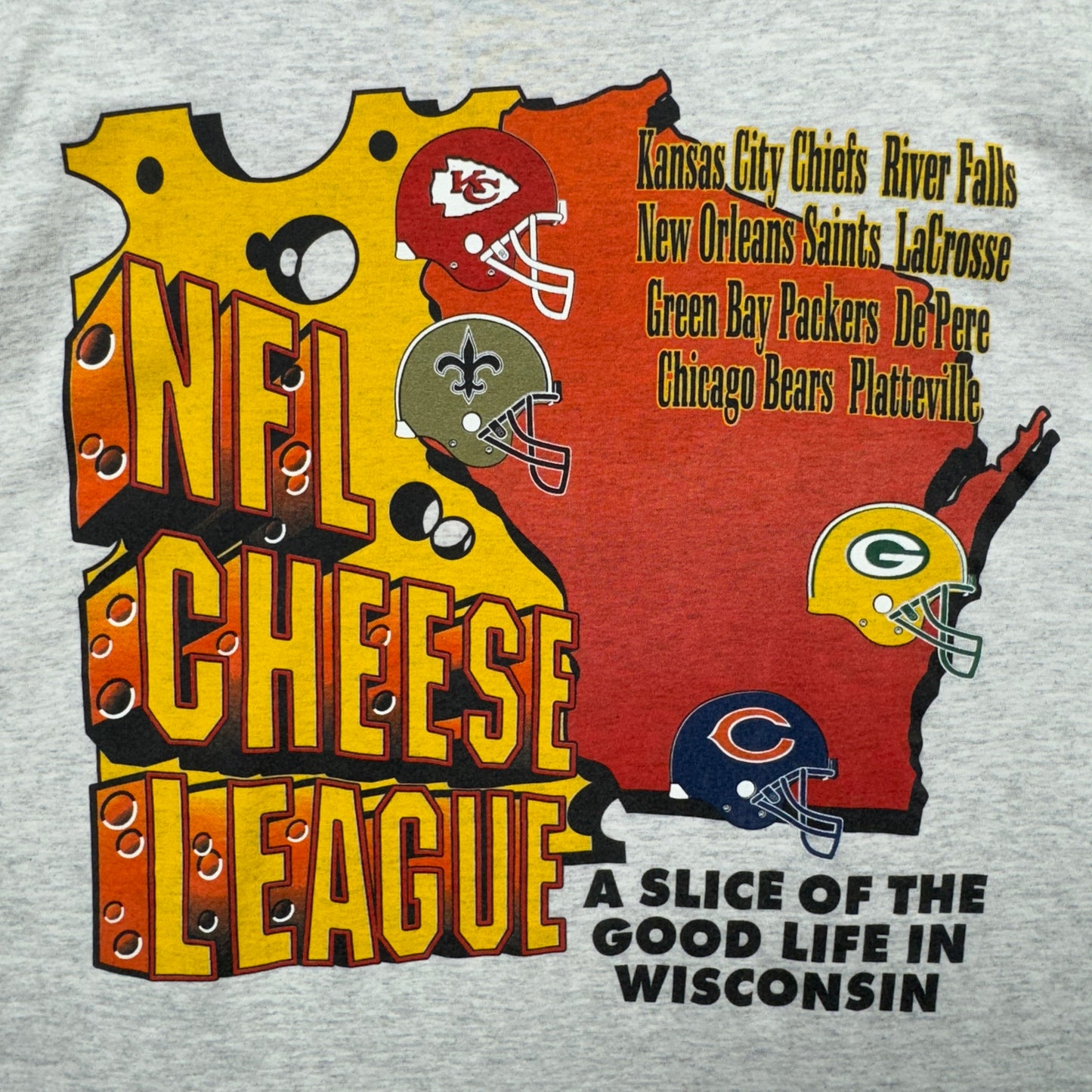 90s Grey NFL Cheese League Shirt 4155